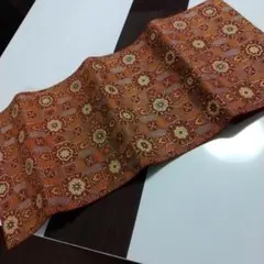 名古屋帯 幾何学模様 花柄