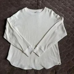 UNIQLO ワッフルT 長袖 ホワイト M