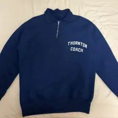 60s〜　ヴィンテージスウェット ハーフジップ 方爪アルミジップ ネイビー