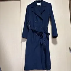 ネイビー ダブルブレスト トレンチコート