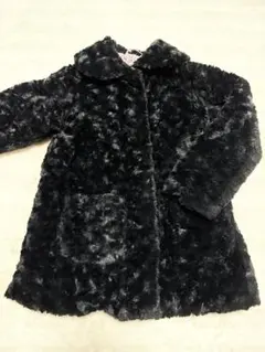 GU ブラック フェイクファーコート 120サイズ