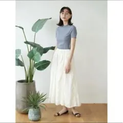 earth music&ecology コットンボイルギャザーフレアスカートのサムネイル