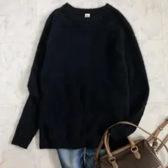 ロンハーマン クルーネックファーニット ブラック ウール Sサイズ