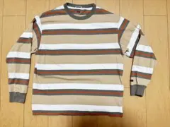 ヘリーハンセンストライプ柄 長袖Tシャツ ベージュ