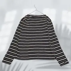 MUJI 無印 カットソー ロンT クルーネック ボーダー 綿100% 8141