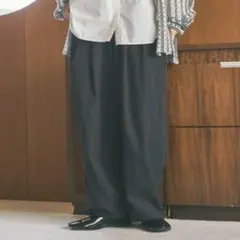 《days》ヴィンテージサテン風パンツ ブラック