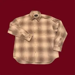 【古着】HUF シャドウチェックシャツ ブラウン×ベージュ