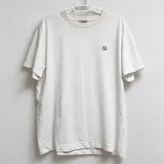 SATUR 半袖Tシャツ 白 ワンポイント刺繍ロゴ クルーネック L