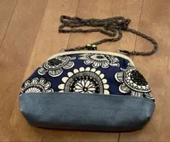 ショルダーバッグ ハンドメイド ネイビー