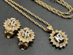 ☆ NINA RICCI ニナリッチ ロゴ ネックレス イヤリング セット