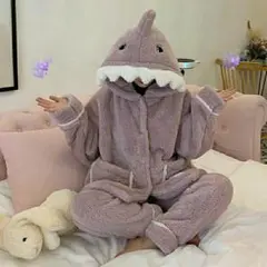 ルームウェア 着ぐるみ フリース パジャマ 暖か もこもこ フード付き 新品 冬