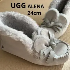 希少✿アグ✿アレーナ モカシンマウスデザイン　スエード&モコモコ ライトグレー