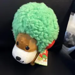 右下！アフロ犬　リンゴぬいぐるみ平成レトロ 当時物