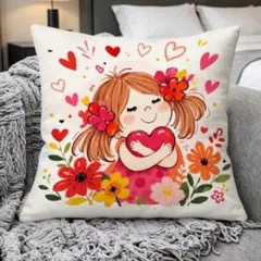 水森亜土　イラストクッションカバー
