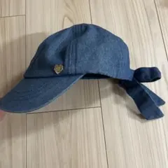 petit main デニム キャップ リボン