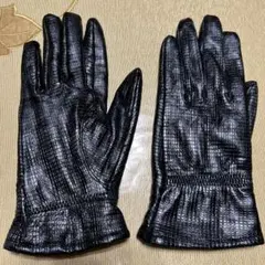黒レザー手袋 /レディース