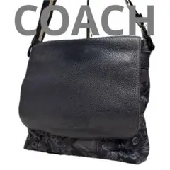 COACH ショルダーバッグ ボタニカル キャンバス ネイビー コーチ E57
