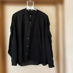 LIBERTY リバティ ボタニカル柄 シャツ ブラウス 長袖 黒 36 日本製 