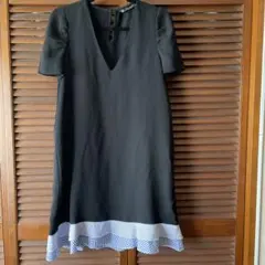 ZARA BASIC Vネック半袖ワンピース