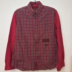 KARLHELMUT(カールヘルム)赤 チェック柄 長袖シャツ　Ｍ　⑥