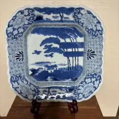 景徳鎮 青花陶板画富村山居図 客間 玄関 茶室 事務室 掛画 装飾品 工芸品置物 景徳鎮 青花陶板画富村山居図 客間 玄関 茶室 事務室 掛画 装飾品 工芸