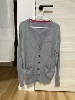BURBERRY BLACK LABEL グレー カーディガン