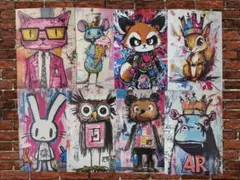 ★ダークポップ アニマル ストリート風 ポストカード 8枚セット タイプC
