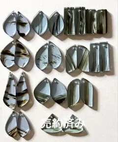 14kgf 天然石 一点物 ブルーオブシディアン ピアス イヤリング - メルカリ