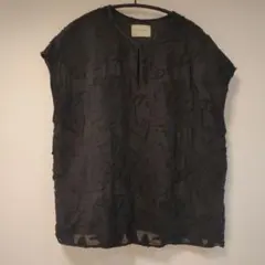 ユナイテッドアローズ 半袖 刺繍ブラウス ブラック 36のサムネイル