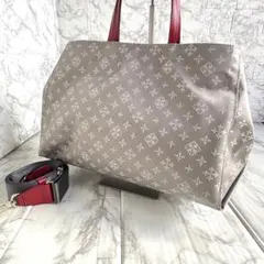 極美品ラシット 2way ショルダーバッグ トートグレー×レッド系20周年限定品のサムネイル