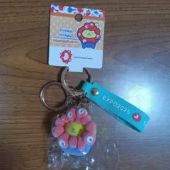 ミャクミャク サンリオ ポムポムプリン 立体マスコットフロッキー ストラップ