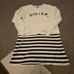 アイボリー ストライプ ワンピース 150