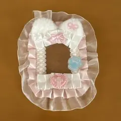 硬質カードケース ハンドメイド 推し活 デコ 猫耳 ピンク 水色 メイド風