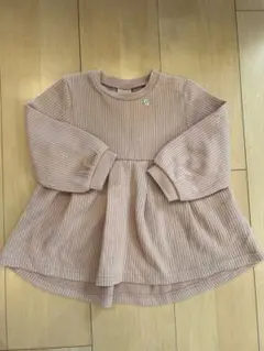 petit main リブ素材 フレアワンピース 90センチ