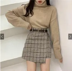 ツイードラップデザインスカート