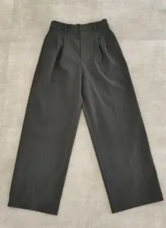 XS❤️ 06gray UNIQLOタックワイドパンツ ツータック 丈標準