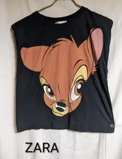 GWセール希少　ZARA　ディズニーバンビプリントノースリーブTシャツ
