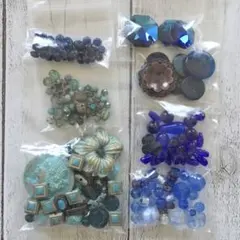 ブルー系 ビーズ アクセサリーパーツ まとめ売り