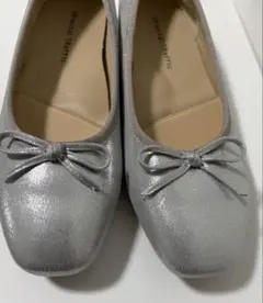 Oriental Traffic シルバー リボン付きバレエシューズ23.5cm