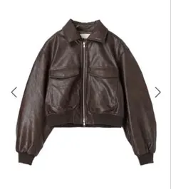 新品タグ付き　NKINT レザーブルゾン　ブラウン　０