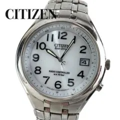 【美品】CITIZEN シチズン　エコドライブ　ソーラー　デイト　大判メンズ