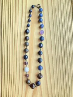 ネックレス　天然石天然木