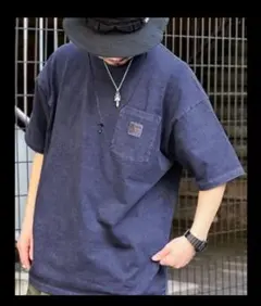 JaVa 古着風 Tシャツ M　インディゴブルーのサムネイル