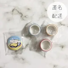 くら寿司 シナモロール ミルク 缶バッジ マスキングテープ 3種