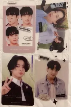 BTS ジョングク　黒髪　透明　トレカ　4枚　セット　グク　ビーティーエス