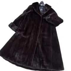 着丈110cm EMBA グラマミンク ロングコート 襟元デザイン 2way