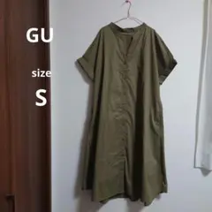 GU 半袖シャツワンピース Ssize オリーブ