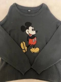 ミッキーマウス ニットトレーナー ダークグレー