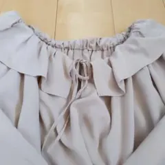 mysticベージュフリル襟シャツ