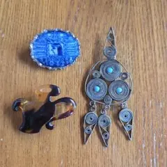 アンティークブローチ　3点